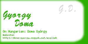 gyorgy doma business card